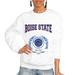 Women's Gameday Couture White Boise State Broncos It's a Vibe Classic Fleece Crewneck Pullover Sweatshirt