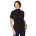 Plus Size Women's Rib Mockneck Sweater by Jessica London in Black (Size L)