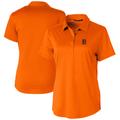 Women's Cutter & Buck Heather Orange Detroit Tigers Prospect Textured Stretch Polo