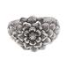 Bloom of Youth,'Sterling Silver Domed Ring with Floral Motif'