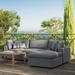 Commix 4-Piece Outdoor Patio Sectional Sofa by Modway Metal/Rust - Resistant Metal in Gray | 32 H x 108 W x 73 D in | Wayfair EEI-5580-CHA