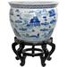 Langley Street® Feuerstein Porcelain Vase in Blue/White | 10.75 H x 14 W x 14 D in | Wayfair 8E670AFE32484225B7DF5EC5E0C89614
