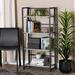 17 Stories 49.2" H x 23.6" W x 11.8" D Modern Shelf Wood/Wire/Metal in Brown/Gray | 49.2 H x 23.6 W x 11.8 D in | Wayfair