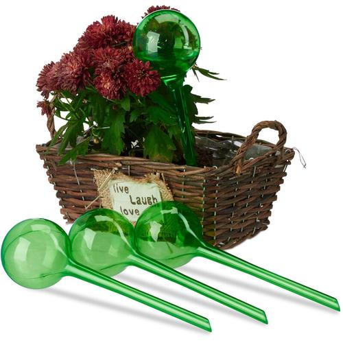 Bewässerungskugeln, 4er Set, 2 Wochen, Versenkbar, Topfpflanzen, Dosierte Bewässerung 250 ml,