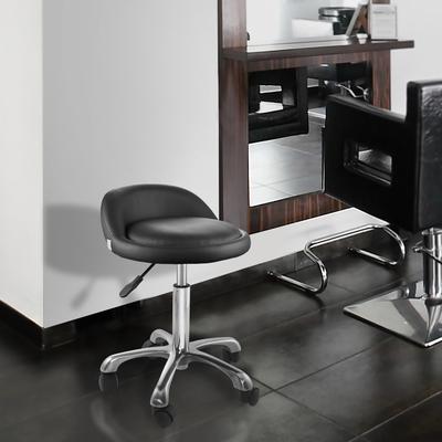 Rolling Adjustable Hydraulic Salon Stool with Low Backrest