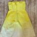 J. Crew Dresses | Euc J. Crew Strapless Ombre Dress Bright Yellow To White Plisse Fabric Size 10 | Color: White/Yellow | Size: 10