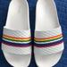 Michael Kors Shoes | Michael Kors Gilmore Rainbow Stripe Slide Sandals New | Color: Blue/Red | Size: 8