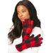 Plus Size Women's Fleece Gloves by Accessories For All in Classic Red Buffalo Plaid