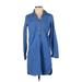 Old Navy Casual Dress - Shirtdress: Blue Solid Dresses - Women's Size X-Small