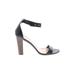 J.Crew Heels: Slip-on Chunky Heel Minimalist Black Solid Shoes - Women's Size 10 - Open Toe