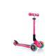 GLOBBER JUNIOR Foldable Lights – Tretroller, 120/80 mm, ABEC 5, 3-rädrig, LED-Leuchtrollen, Fuchsia pink