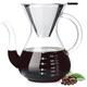 Pour Over Coffee Maker,1000ml/34oz Paperless Borosilicate Glass Carafe and Reusable Stainless Steel Permanent Filter,Glass Coffee Pot,Manual Coffee Dripper Brewer