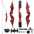 60" Black Hunter Takedown LongBow Set For Adults Youth And Beginner 20-45lbs Archery Bow With Technical Wood Bow Riser And Laminated Limbs For Target Hunting Arm Guard Finger Guard Right Hand (45 lbs)