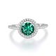 Ladies Solid 925 Sterling Silver 1 Carat Emerald & White Sapphire Cluster Ring (O)