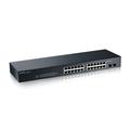 Zyxel 24-Port Gigabit Switch | Smart Managed | Rack Mount and Fanless Design | VLAN, IGMP, QoS [GS1900-24]