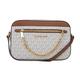 MICHAEL KORS Jet Set Large Leather Crossbody Bag (Vanilla Sig/Luggage)