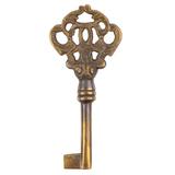 UNIQANTIQ HARDWARE SUPPLY Hand Aged Solid Brass Skeleton Key Metal in Brown | 3.25 H x 0.1 W x 1.9 D in | Wayfair KY-9HAB