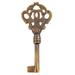 UNIQANTIQ HARDWARE SUPPLY Hand Aged Solid Brass Skeleton Key Metal in Brown | 3.25 H x 0.1 W x 1.9 D in | Wayfair KY-9HAB