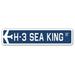 Trinx Banta H-3 Sea King Air Force Aircraft Military Aluminum Street Sign Metal in White | 8 H x 36 W x 1 D in | Wayfair