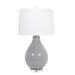 Red Barrel Studio® Poppy Glass Table Lamp w/ Linen Lamp Shade Glass/Linen in Gray | 31.75 H x 12 W x 12 D in | Wayfair