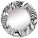 East Urban Home Abstract Flowers In Black & White - Modern Wall Mirror Round Metal | 32 H x 32 W x 0.24 D in | Wayfair