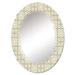 East Urban Home Beige Geometric Crosses & Squares - Patterned Wall Mirror Oval | 30 H x 20 W x 0.24 D in | Wayfair 86555AF8223F483EA2F182D7B0EC95A3