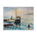 Longshore Tides Two Men Fishing At Dusk At The Pier - Nautical & Coastal Canvas Wall Art Print Metal in Blue | 16 H x 32 W x 1 D in | Wayfair