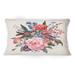 East Urban Home Floral Bouquet w/ Roses Hyacinths & Birds -1 Traditional Printed Throw Pillow /Polyfill blend | 12 H x 20 W x 5 D in | Wayfair