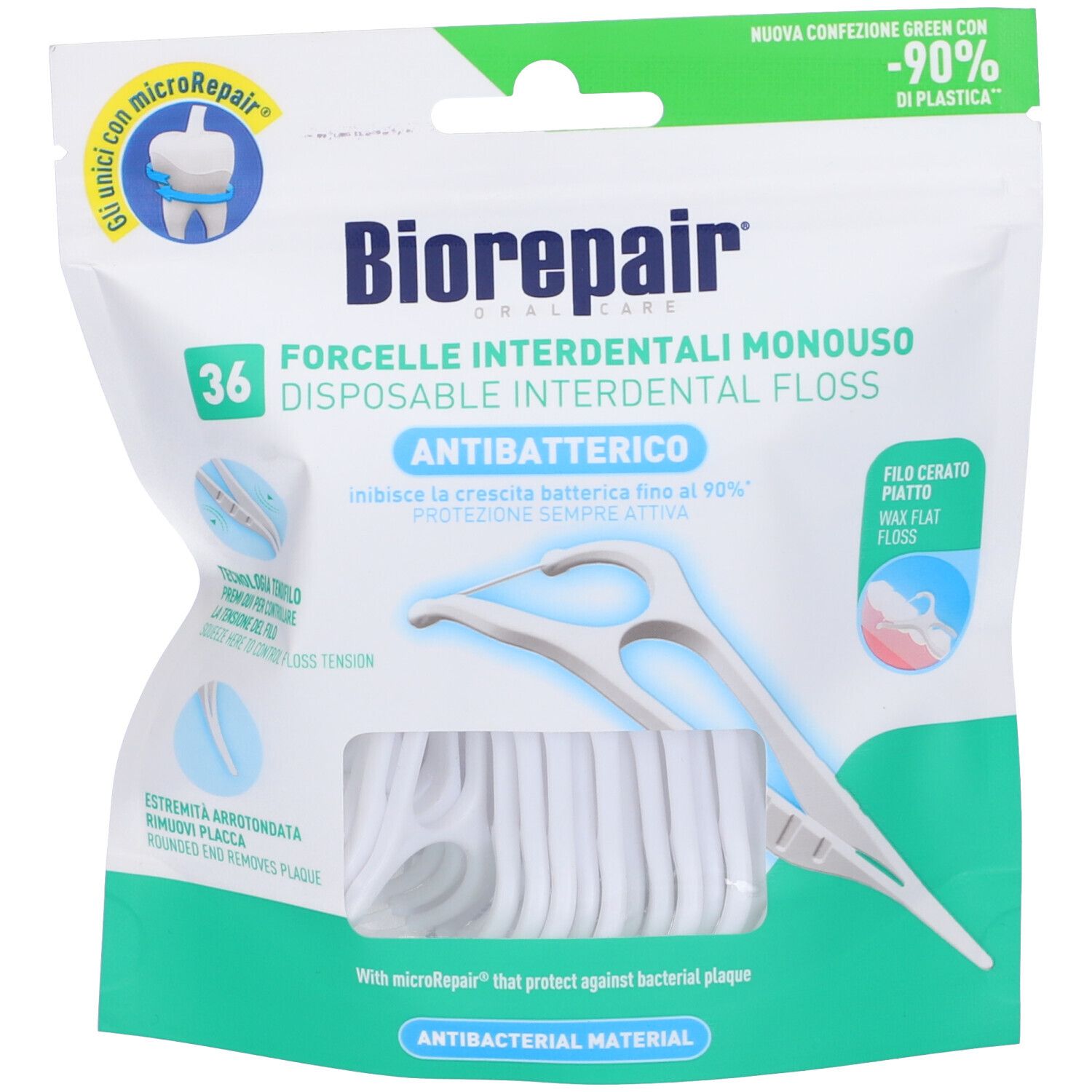 Biorepair® Forcelle Antibatteriche Interdentali 36 pz Spazzolino da de