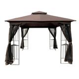 10x10FT Patio Gazebo Canopy Tent with Double Roof and Mosquito Net