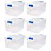 Homz 66 Quart Heavy Duty Modular Stackable Storage Containers, Clear, 6 Pack - 26.5 x 16.5 x 12.75 inches