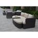 Outdoor Garden PE Ratten Sofa, Chairs Daybed Set with Fire Pit Table