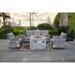 Outdoor Patio Ratten Sofa, Chairs and Lounger Set with Fire Pit Table