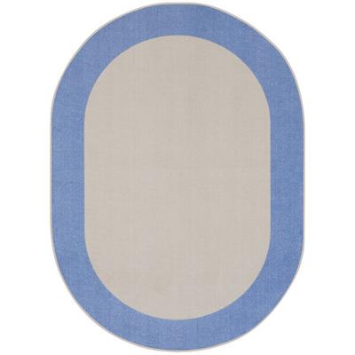 Joy Carpets Kid Essentials Easy Going 5' 4" x 7' 8" Light Blue Oval Area Rug