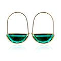 Anthropologie Jewelry | 2/$30 New Anthro Emerald Green Faceted Crescent Earrings | Color: Gold/Green | Size: Os