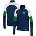 Women's Under Armour Navy Notre Dame Fighting Irish Sleeve Hit Raglan Quarter-Zip Jacket