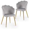 Duchesse - Lot de 2 chaises design en velours gris - Gris