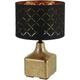 Lampe de table en céramique ronde dorée liseuse noire textile éclairage salon
