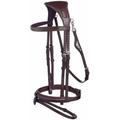 Testiera Equiline anatomica in pelle Light jp con imbottitura sulla nasalina senza redini: Full,