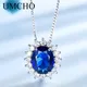 UMCHO – collier en saphir bleu pour femmes pendentif princesse Diana en argent Sterling 925