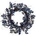 Seasonal Abode Dried Berry 24" Plastic Wreath in Blue | 24 H x 24 W x 5 D in | Wayfair KZ196
