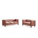 Everly Quinn Teigen 2 Piece Velvet Configurable Living Room Set Velvet in Pink | 30.3 H x 83 W x 32.3 D in | Wayfair Living Room Sets