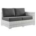 Latitude Run® Convene Outdoor Patio Right-Arm Loveseat Wood in Gray | 25.5 H x 56.5 W x 35 D in | Wayfair 16308992B6ED44DE9788D94124F763C9