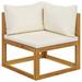 Latitude Run® Sectional Corner Sofa & Cushion Solid Acacia Wood in Brown | 23.62 H x 27.56 W x 27.56 D in | Outdoor Furniture | Wayfair