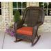 Tortuga Outdoor Sea Pines Outdoor Rocking Wicker/Rattan Chair w/ Cushions in Orange/Red/Yellow | 42 H x 31 W x 26 D in | Wayfair LEX-R1 RAVEB