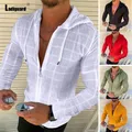 Ladiguard-Chemise à grille pour homme chemise décontractée chemise à capuche vêtements de