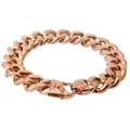 Bracelet cubain poli en acier inoxydable 316L or Rose 13/15mm de large bijou chaîne cubaine