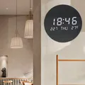 Horloge murale numérique LED en bois affichage de la température de la date et de la semaine