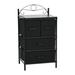 Short Storage Tower, 4 Drawer, Ashwood Victorian Metal Frame and Gray Drawers, Victoria Collection