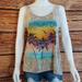 Disney Tops | Disney Cruise Line Castaway Cay Tank Top Tee Shirt L Large | Color: Cream/Gray | Size: M